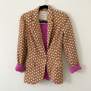 Anthropologie Cartonnier polka dot blazer